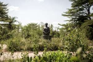 A statue depicting Mobutu's first wife Marie-Antoinette. By JOHN WESSELS AFPFile