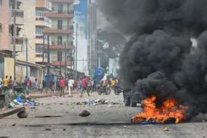 An alliance of political parties, trade unions and civil groups, the FNDC spearheaded protests against former president Alpha Conde. By CELLOU BINANI AFPFile