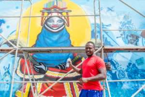 Beninese artist Lionel Attere, also known as Lionel Davinci, is another of those involved. By YANICK FOLLY AFP