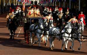 Charles and the South African leader were taken by carriage to Buckingham Palace. By PETER NICHOLLS POOLAFP