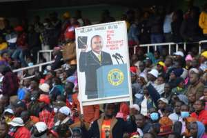 Crowds gathered before dawn at the Nairobi stadium for the swearing-in of William Ruto. By SIMON MAINA AFP