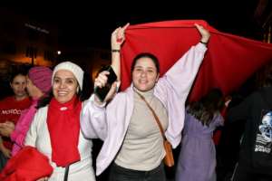 Crowds in Morocco cheered their team to victory over Spain at the football World Cup in Qatar. By - AFP