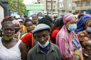 Distraught onlookers in Freetown after the devastating explosion. By Saidu BAH AFP