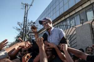 Eskinder Nega, an Amhara opposition leader, was among the first to be freed under the amnesty. By Yonas TADESSE AFPFile