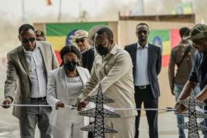 Ethiopian Prime Minister Abiy Ahmed officially launched electricity production at the dam in February. By Amanuel SILESHI AFPFile
