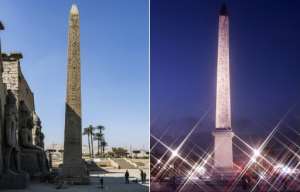 Far from home: The sister obelisk of this one in Luxor, Egypt left stands in Paris right after being given to France. By Amir MAKAR, JACQUES DEMARTHON AFPFile