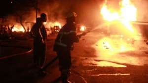 Firefighters battled the blaze overnight. By - AFP