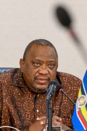 Former Kenyan president Uhuru Kenyatta in Kinshasa on November 14. By Arsene Mpiana AFP