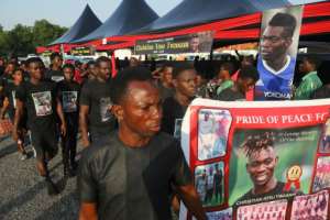 Former team mates were among those who came to pay tribute to Atsu. By Nipah Dennis AFP