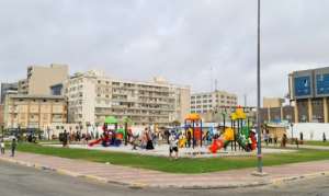 Four years ago, Tripoli authorities decided to turn the former barracks into a public park with five-a-side football fields, running and cycling tracks, picnic tables, a play area for children and grassy sections. By Mahmud TURKIA AFP