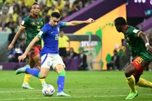 Gabriel Martinelli goes for goal during Brazil's Group G clash with Cameroon at Lusail Stadium. By Jewel SAMAD AFP