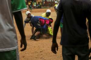 Ghanian society is still overwhelmingly male-dominated so rugby is seen as a man's game, but some girls play too