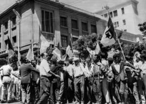 In this file photo taken on July 2, 1962, young Algerians celebrate in Algiers a day after the self-determination referendum. By - AFPFile