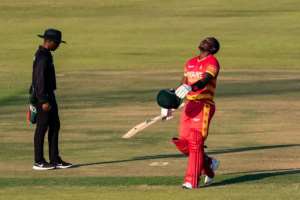 Innocent Kaia R scored his first ODI century with his 110 helping Zimbabwe to victory over Bangladesh in Harare. By Jekesai NJIKIZANA AFP