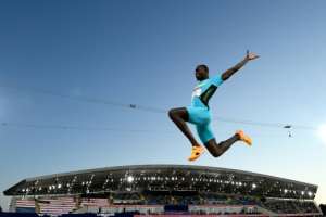 Laquan Nairn won the men's long jump at the Commonwealth Games in Birmingham. By Glyn KIRK AFP