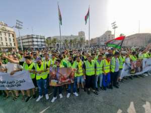 Libyans protested on July 1 on Martyrs' Square in Libya's capital Tripoli, against the political situation and dire living conditions. By Mahmud TURKIA AFPFile