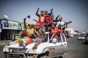 Many supporters spent the night at Lusaka's Heroes Stadium to secure a seat. By MARCO LONGARI AFPFile