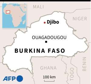Map of Burkina Faso locating the town of Djibo. By AFP