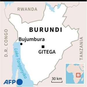Map of Burundi, showing Gitega and Bujumbura. By AFP