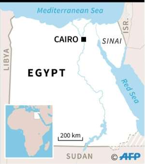 Map of Egypt showing Sinai. By AFP