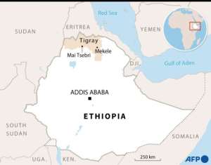 Map of Ethiopia and the region of Tigray. By Aude GENET AFP
