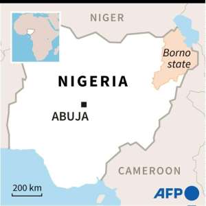 Map of Nigeria locating Borno state. By Sophie RAMIS AFP