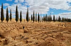 Mass graves in the western Libya town Tarhuna, seen on February 9, 2022. For years a brutal family clan there killed hundreds of people. By Mahmud Turkia AFPFile