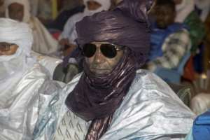 Mbarick Ag Akli, a Tuareg dignitary from Gao, attending talks among ex-rebels in Kidal in August. By SOULEYMANE AG ANARA AFP