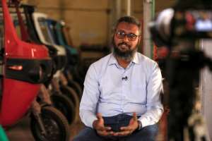 Mohamed Samir says the new electric vehicles check three boxes of the UN's sustainable development goals. By ASHRAF SHAZLY AFP