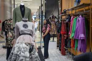 Moloi-Motsepe at the African Fashion International boutique in Sandton this month. By Michele Spatari AFP