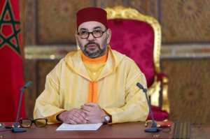 Morocco's King Mohammed VI, seen addressing parliament via video link from the Royal Palace in the northeastern city of Fez, on October 8, 2021. By - Moroccan Royal PalaceAFPFile