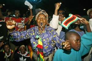Mugabe's birthday week was generally marked by a fawning television interview, with gushing messages of congratulations from government departments and regime loyalists filling hours of TV and radio. By DESMOND KWANDE AFPFile
