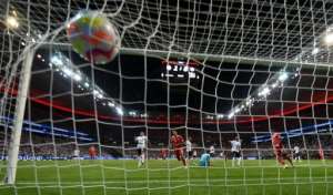 Net gain: Bayern Munich's German midfielder Jamal Musiala scores one of his two goals. By Christof STACHE AFP