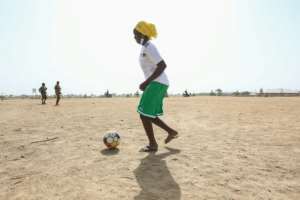 Not quite Wembley turf: The refugee camp's football pitch. By Daniel Beloumou Olomo AFP