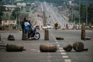Odinga supporters staged protests on Monday in his lakeside city stronghold of Kisumu. By Yasuyoshi CHIBA AFP