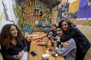 Olfa Arfaoui R, set up the DJ Academy for Girls in 2018. She says that in three years, the academy has trained about 100 young women. By Fethi Belaid AFP