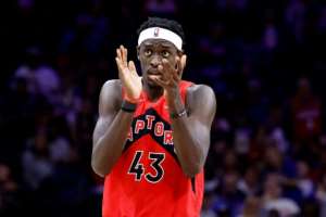Pascal Siakam of the Toronto Raptors in the fourth quarter against the Philadelphia 76ers during Game Five of the Eastern Conference First Round at the Wells Fargo Center on April 25, 2022 in Philadelphia. By Tim Nwachukwu GETTY IMAGES NORTH AMERICAAFPFile