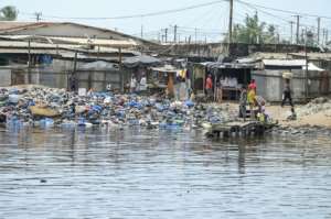 'Plastic is the lagoon's biggest pollution source,' says expert Ayenon Seka. By Sia KAMBOU AFP