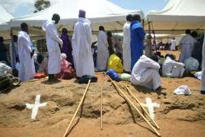 Praying for rain: mass at the St John the Baptist church in Nairobi. By Simon MAINA AFP