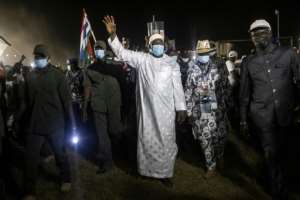 President Adama Barrow last year formed a political alliance with Jammeh's former party. By JOHN WESSELS AFP