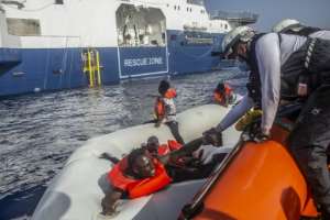 Rescue charities SOS Mediterranee, Doctors Without Borders MSF and Sea-Watch have picked up more than 1,000 people in the central Mediterranean in the past few days. By Handout Mdecins sans Frontires MSFAFP