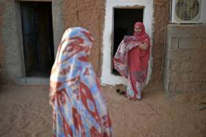 Sahrawi women at the Aousserd refugee camp on the outskirts of the southwestern Algerian city of Tindouf, on February 27, 2021. By RYAD KRAMDI AFPFile