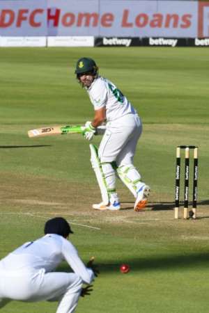 South Africa captain Dean Elgar made just three before edging Jasprit Bumrah to slip. By RODGER BOSCH AFP