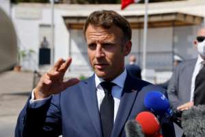 Speaking to reporters, Macron welcomed a gas deal between Algeria and Italy. By Ludovic MARIN AFP
