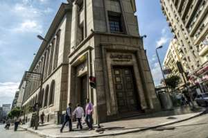 The central bank in downtown Cairo -- Egyptians are again shouldering hardships that come with IMF-backed reforms. By KHALED DESOUKI AFPFile