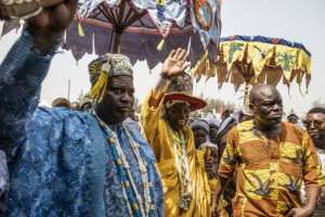 The festival included the traditional leader of the Vodoun, majesty Daagbo Hounon Houna II C. By Yanick Folly AFP