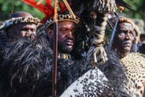 The new Zulu king Misuzulu kaZwelithini at his coronation last month. By Phill Magakoe AFP