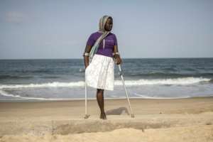 There are 70 players involved in the Single Leg football association, including a dozen women. By JOHN WESSELS AFP