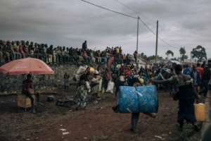 Thousands of people have fled to Goma from the advancing M23. By ALEXIS HUGUET AFP