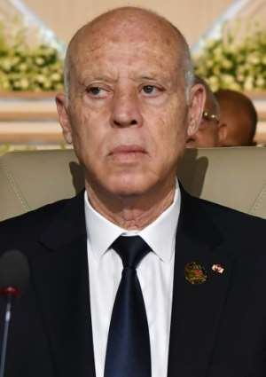 Tunisia's President Kais Saied, pictured on August 27, 2022 at an international conference in Tunis. By FETHI BELAID AFPFile